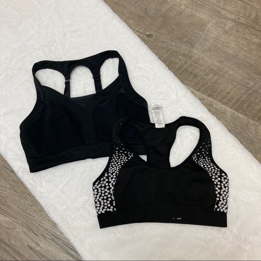 Lot of 2 Fabletics black sports bras size M